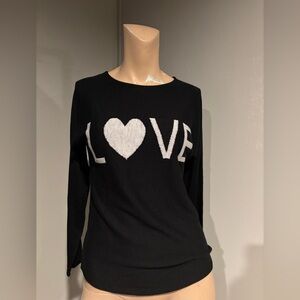 Rachel Zoe Black Love Knit Sweater